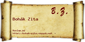 Bohák Zita névjegykártya