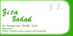 zita bohak business card