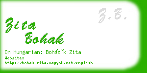 zita bohak business card